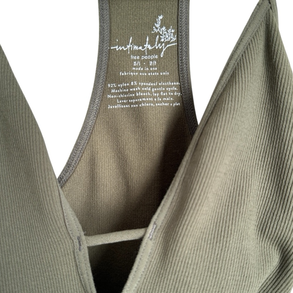 NWOT Free People Intimately Move Along Strappy Sleeveless Bodysuit Army Green XS - Picture 7 of 8